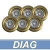 DIAG Kippspot Profi Einbauleuchten Set 6x35W GU5.3 (50mm), mit Zugentlastung, gold-satiniert