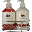 Papaya Strawberry Tropical Fruits Caddy with Anti Bacterial Soap and Lotion