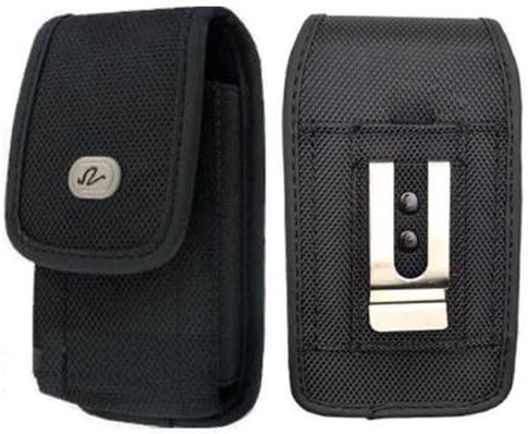 Arduc Tech-PLUS SIZE XL/XXL Large Oversize [Vertical Rugged ] Heavy Duty Nylon Canvas Case with Metal belt Clip Perfect Fits With Otterbox/ Lifeproof&amp; Waterproof/Extended Battery For NEC Terrain