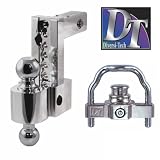 Diversi Tech Adjustable Ball Mount Hitch 10 in and Coupler Trailer Hitch Lock COMBO, DT Aluminum Drop Adjustable Ball Mount Receiver Hitches And Trailer Hitch Lock For Your Boat Trailer Hitches, Car Auto Trailer Hitch, Universal Tongue Coupler Locks