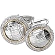 Sterling Silver and 14K Yellow Gold Diamond Cufflinks