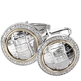 Sterling Silver and 14K Yellow Gold Diamond Cufflinks