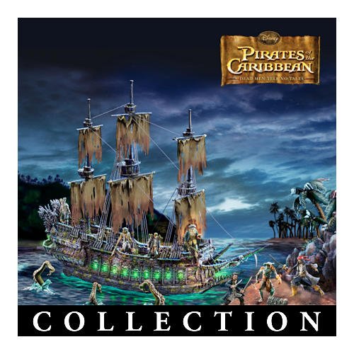 Disney Pirates Of The Caribbean Flying Dutchman Ghost Ship And Figurine Collection