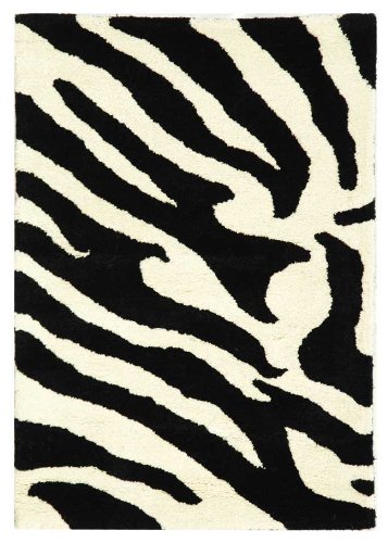 Safavieh Soho SOH717A Black and White Zebra Print 2' x 3' Handmade Area Rug