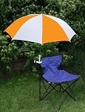 Orange/White Clamp On Chair Umbrella for Aluminum or Canvas Folding Chairs