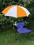 Orange/White Clamp On Chair Umbrella for Aluminum or Canvas Folding Chairs