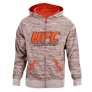 UFC Men's Tan/Black Twisted Zip Up Hoodie (X-Large)