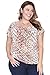 Womens Plus Size Pleat Neck Allover Print Knit Top
