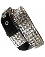 Luxury Divas Four Row Black & Silver Pyramid Studded Belt