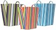 Bright Cotton Fabric Covered Laundry Baskets with Leatherette Handles 16"x12"x20" Set of 3