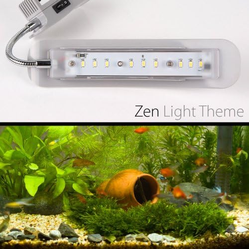 LED aquarium light clip-on adjustable for nano mini tank dolphin curve gray cover 9 PCS white LED