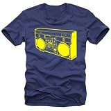 GHETTOBLASTER SALE SHIRT dunkelblau / gelb music SALE SHIRT s M