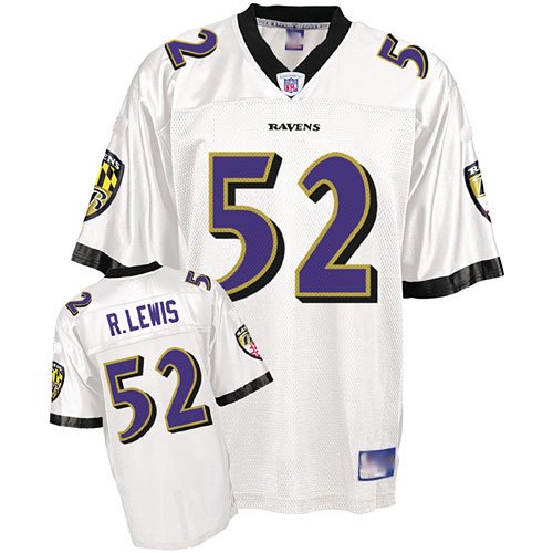 Baltimore Ravens 52 Ray Lewis White Jerseys Authentic Football Jersey Size 48-56 (Please Select the Size When You Order, Can Do Drop Shipping)