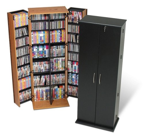 Grande Locking Media Storage Cabinet - Oak