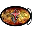 Oval Red Gothic Cross Dragon Belt Buckle