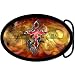 Oval Red Gothic Cross Dragon Belt Buckle