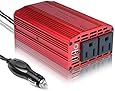 BESTEK 300W Dual 110V AC Outlets Power Inverter DC 12V to 110V AC Car Adapter with 3.1A Dual USB Charging Ports for Laptop, Smartphones and Tablets