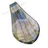 Murano Style Glass Gold Foil & Cobalt Leaf Pendant #6
