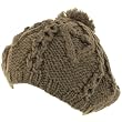 Handknit Chunky Knit Winter Beret Knit Tam Hat Gray