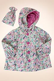 Shower Resistant Hooded Ditsy Floral Print Mac with Bag