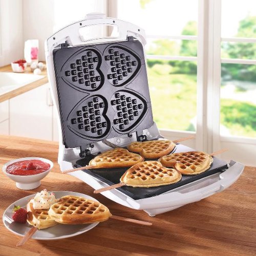 Waffeleisen Waffelautomat Waffel am Stiel, Herzwaffeln 