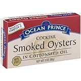 Ocean Prince Cocktail Smoked Oysters in Cottonseed Oil, 3-Ounce Cans (Pack of 18)