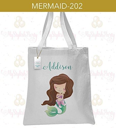 Brown Haired Little Mermaid Tote Bag | Tote Bags For Kids
