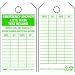 ZING 7017 Eco Safety "Emergency Shower & Eye Wash Test Record" Inspection Tag, Plastic, 5-3/4" Height, 3" Width, Green/White (Pack of 10)