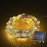 LIGHTESS イルミネーションライト ソーラー充電式 led ストリングライト 光センサー内蔵 2つ発光モード 銅線ワイヤー 防水 結婚式/パーティー/ガーデン/庭/ 電飾/クリスマス/屋外 10