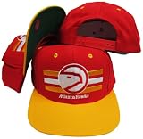 Atlanta Hawks Red/Yellow Two Tone Snapback Adjustable Plastic Snap Back Hat / Cap