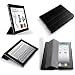 Invision� NEW ULTRA SLIM SMART CASE COVER for Apple iPad 2 - Full Grade BLACK PU Leather with GREY Satin inner cloth. SUPERIOR QUALITY - 4 SEGMENT FRONT COVER - UNIQUE DESIGN FEATURES - AUTO SLEEP/WAKE FUNCTION -