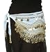 White Velvet Rectangular Hip Scarf with Gold Coins