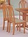 Set of 2 Oak Finish Fan Back Wood Dining Chairs
