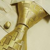 51dtQI1xfRL. SL160  NEW Designer Hand Made Yellow Theme Ties for Men Jacquard Woven Pure Silk Mens Necktie and Cufflinks Set with Matching Gift Box B1025