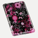 Premium Design Hard Snap-on Case Cover for the Nook, Barnes and Nobles Electronic eBook Reader - Cool Pink Butterfly Print