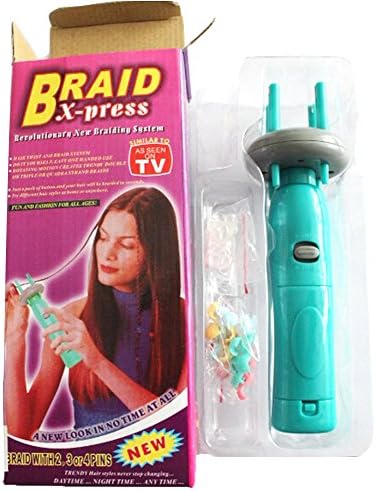 Purchase (TM) Automatic Hair Braider 4 Heads Magic Twist Braid Maker Hair Roller Hair Curler Masquerade Accessories French Hair Hemp Flowers Hair (Green)