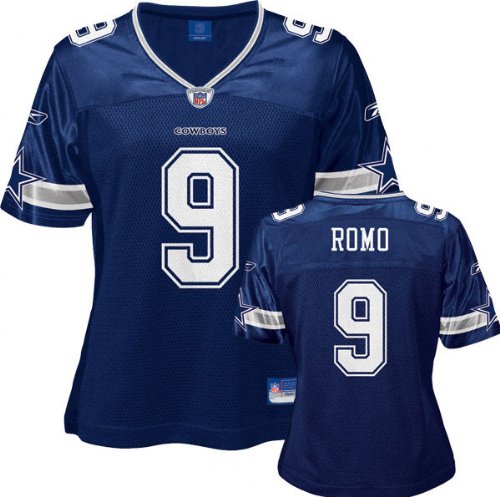 Tony Romo Reebok Navy Replica Dallas Cowboys Women's Jersey - Medium