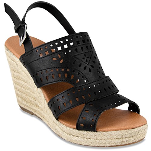 Rampage Womens Harper Wedge Sandal with Espadrille