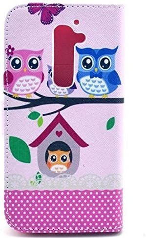 Lurashop Luxury Cute Wallet Case Lg G2 D802 Wallet Case with Built-in Card Slots & Stand Flip Leather Protective Wallet Case Cover for Lg G2 D802 (Owl Happy Family)
