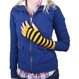 YellowandBlackStripedFingerlessGlovesKnitCutOffGlovesGothEmoGolvesPunkPerfectadditiontoyourGothic,Punk,orRockabillywardrobeStripeStripes