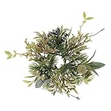 MAGIQ 東京堂 クリスマス 上質な 造花 フォレストグリーンミニリース  #グリーンシルバー FX000191