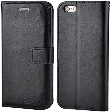 iPhone 6/iPhone 6s Folio Wallet Case,Shendong Ultrathin Stand Feature Absorbing Premium Soft PU Color matching Leather Wallet Cover Flip Cases For iPhone 6/iPhone 6s 4.7 inch (Black)