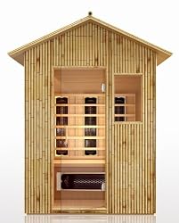 3 Person Outdooor Sauna Bamboo Ceramic Dry Heat FAR Infrared Detox New