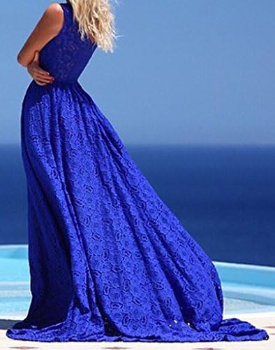 FsJoy Women's Sexy Summer Beach A Line Casual Solid Long Maxi Dress