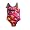 Bathing Babes by Rubbies - Toddler Girls One Piece Bathing Suit, Fuschia, Multi (Size 3T)