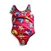Bathing Babes by Rubbies - Toddler Girls One Piece Bathing Suit, Fuschia, Multi (Size 4T)