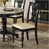Hillsdale Embassy Side Chair with Carved Legs, Rubbed Black, Set of 2