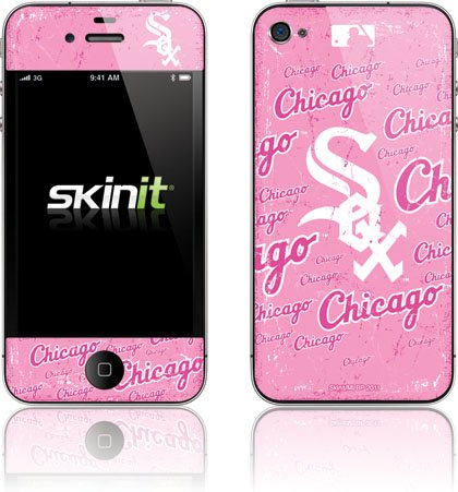 Skinit Chicago White Sox - Pink Cap Logo Blast Vinyl Skin for Apple iPhone 4 / 4S