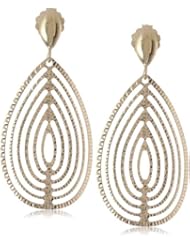 14k Italian Yellow Gold Cutout Teardrop Dangle Earrings