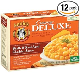 Annie's Homegrown Deluxe Shells & Real Aged Wisconsin Cheddar, 11-Ounce Boxes (Pack of 12)